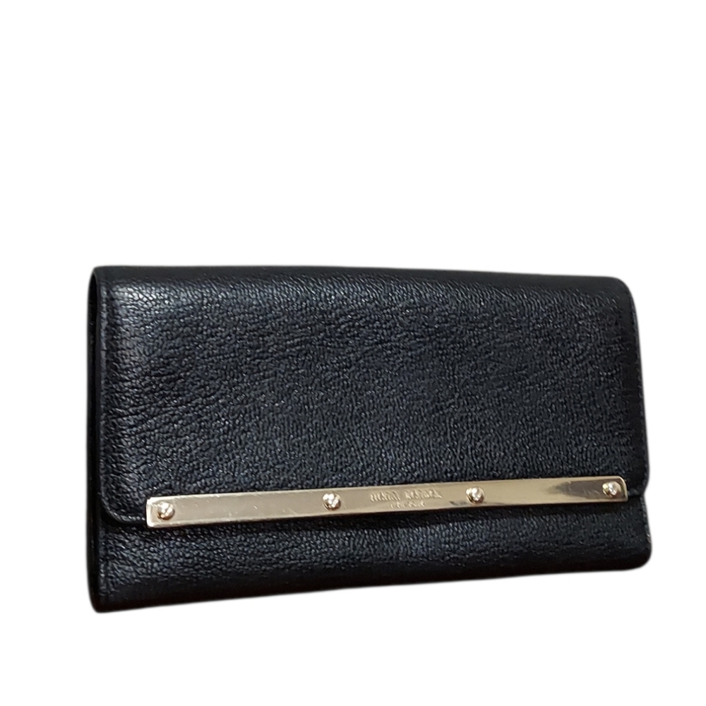 Henri Bendel Carlyle Leather Tri Fold Wallet EUC